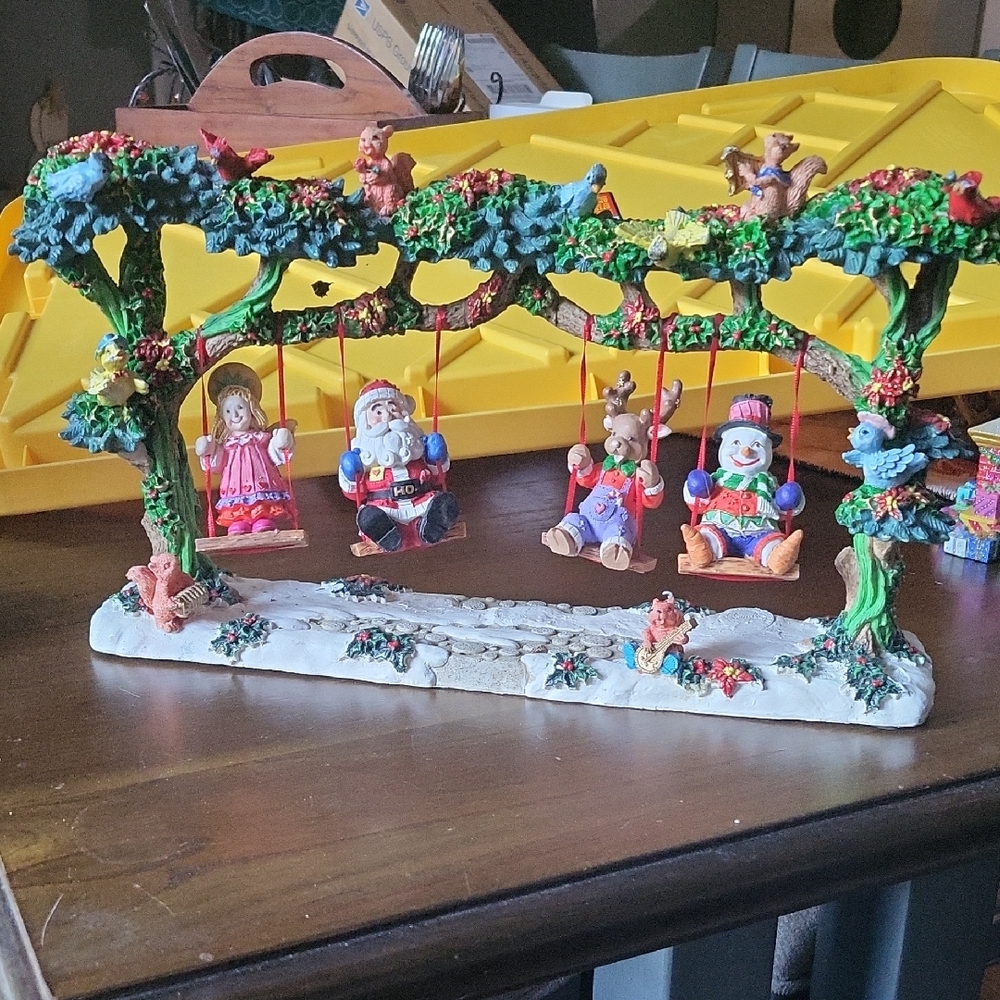 Festive Holiday Swing Set Decor